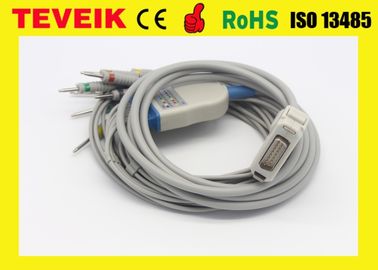 Fukuda Denshi 10 lead EKG cable ,FX-7402,FX-4010 ECG Cable with DIN 3.0 IEC 4.7K ohm resistor