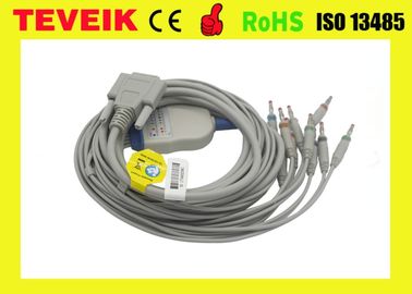 Banana 4.0 pulg Nihon Kohden One-piece 10 leads ECG/EKG Cable with DB 15pin for ECG-9022