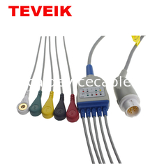Mindray T5 T6 T8 Patient Monitor ECG Cable Round 12 Pin 3 Lead Wire Snap IEC TPU