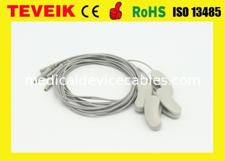 Pure Silver 1.2 Meter EEG Cable Ear Clip Electrode DIN 1.5 Socket ROHS