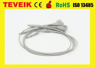 Reusable Medical OEM / ODM DIN1.5 7 leads Holter Recorder ECG Leadwire cable with snap
