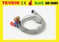 Factory Supplier Medical Reusable Integrated 5 leadwires Holter Recorder ECG Cable With Snap For GE Marqutte