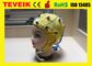 Medical Supplier of Neurofeedback Yellow Integrated 20 leads EEG Cap for EEG Machine, Ear Clip Tin Electrode