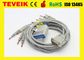 Teveik Factory Price Medical Schiller AT3/AT6 10 leads DB15pin EKG Cable with Banana 4.0