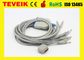 Kenz ECG cable with integrated 10 leadwires,banana 4.0,IEC,DB15pin, Compatible With Kenz ECG 108 / 110 / 1203