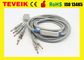 Kenz ECG cable with integrated 10 leadwires,banana 4.0,IEC,DB15pin, Compatible With Kenz ECG 108 / 110 / 1203