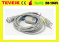 Banana 4.0 plug kenz ecg 103 106 patient monitor ecg cable 10 lead EKG cable with leadwires