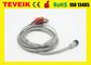 Factory Price Medical GE Marquette Holter 5 Leadwires Round 7 pin ECG Cable With Snap For Patient Monitor