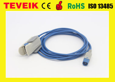 Spo2 Medical Cable / Adult Finger Clip Spo2 Sensor With 8pin Connector , ISO13485