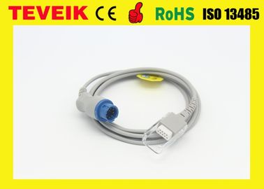 Factory Price Reusable Biolight Spo2 Sensor Extension Adapter Cable, Round 12pin to DB9 female