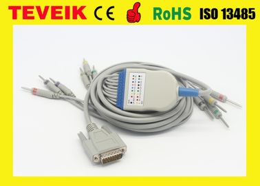ECG cable with integrated 10 lead wires for Nihon Kohden EKG machine