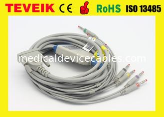 Teveik Factory Price Medical Schiller AT3/AT6 10 leads DB15pin EKG Cable with Banana 4.0