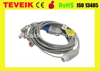 Mindray BeneView T5 5 Leads  ECG Cable , Grey ECG  Lead Wires With Snap