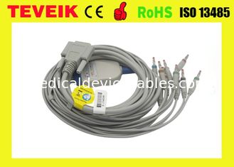 Banana 4.0 pulg Nihon Kohden One-piece 10 leads ECG/EKG Cable with DB 15pin for ECG-9022