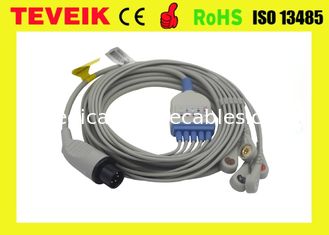 5 leads ECG cable with snap ,AHA,round 6pin for Mindray patient monitor, Medical ECG cable