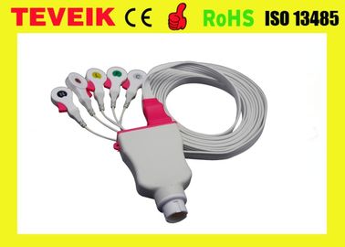 Medical disposable ecg leadwires, disposable 5 leads ecg cable with clip IEC for patient monitor