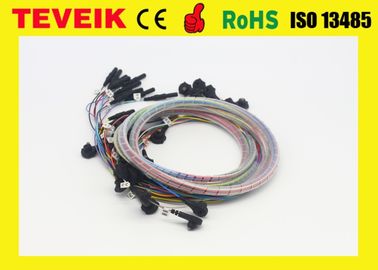 DIN1.5 socket EEG cable eeg cup electrode, colorful medical EEG cable
