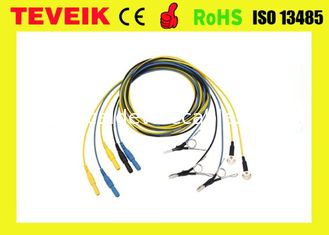 Pure sliver eeg electrode , DIN1.5 socket, colorful Neural Feedback EEG cable