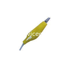 Yellow Cover 1m Crocodile Clip Eeg Electrode Cable Solid Material For Eeg Device