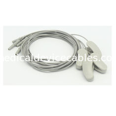 1.2m Gold Plated Copper EEg Medical Cable Din 1 Pair DIN1.5 Socket Grey Color