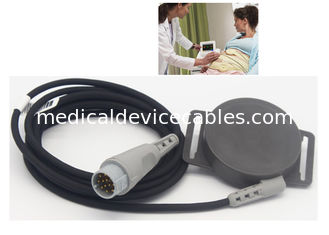 Corometrics 116 118 Fetal Doppler Ultrasound Probe 12 Pin Round Gray Connector