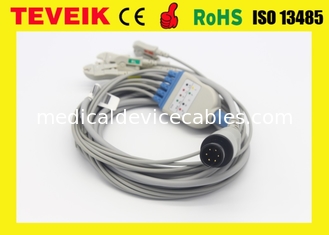 Reusable Mindray One piece 5 leads Round 6pin ECG Cable with Clip