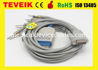 Edan EKG Cable, Snap, DB 15 pin 10 lead wire electrode, ECG EKG 12 channel