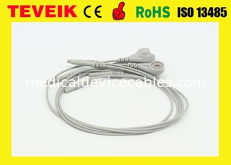 Reusable Medical OEM / ODM DIN1.5 7 leads Holter Recorder ECG Leadwire with snap