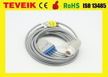 Teveik Manufacture Medical Reusable Mindray 5 leads Round 12pin ECG Cable for Patient Monitor