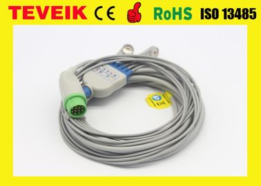 Medical 5 Leads ECG Cable With Snap / ECG Trunk Cable For Biolight Patient Monitor