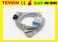 Medical Teveik Factory 5 leads Mindray Round 6pin TPU ECG Cable For Patient Monitor