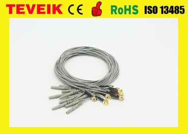 Customize Flexible Soft EEG Cable With Gold Plated Copper Cup , eeg electrodes