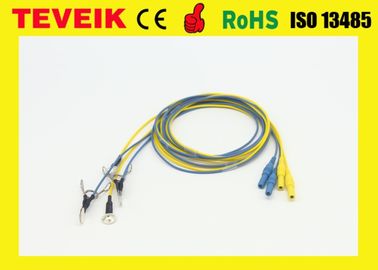 Customize Flexible Soft EEG Cable With Gold Plated Copper Cup , eeg electrodes