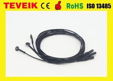 Flexible soft EEG electrode cable with silver chloride plated copper ,emg electrodes