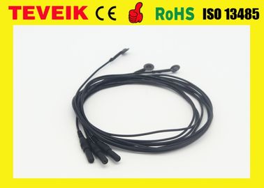 Flexible soft EEG electrode cable with silver chloride plated copper ,emg electrodes