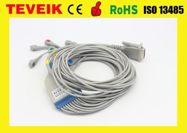 Schiller 10 Lead EKG Cable , 10/12 Lead EKG / ECG Cable Snap IEC TPU Material