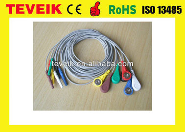 Medical Consumables DIN 1.5 type 7 leadsHolter ECG Leadwire medical cables,snap