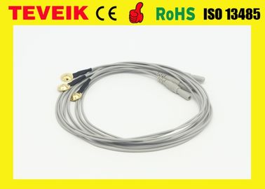 Medical Factory of Neurofeedback EEG Cup Electrode Cable with Gold Plated Copper, TPU Material