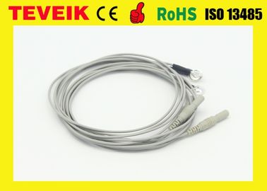 DIN1.5 Socket 1m OEM Medical Cable With Silver Chloride Plated Silver Electrodes