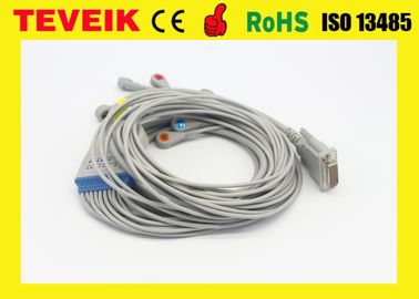 Medical Factory Price of 10 Leadwire Schiller DB 15pin ECG Cable For EKG Machine, Snap AHA without resistor