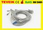 Medical Factory Price of 10 Leadwire Schiller DB 15pin ECG Cable For EKG Machine, Snap AHA without resistor