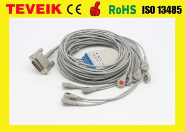 Teveik Factory Price M1770A DB 15pin 10 leadwires ECG/EKG Cable For Patient Monitor, Snap