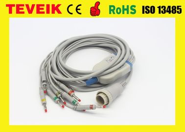 Teveik Factory Price of 10 Leads Kenz 103,106 ECG EKG Cable, Banana 4.0 IEC 4.7K Resistor