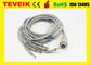 Teveik Factory Price of 10 Leads Kenz 103,106 ECG EKG Cable, Banana 4.0 IEC 4.7K Resistor