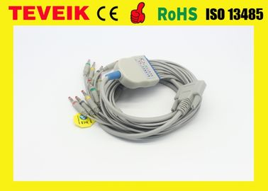 Medical Teveik Factory Price Nihon Kohden BJ-901D 10 Leadwires DB 15pin ECG/ EKG Cable, Banana 4.0