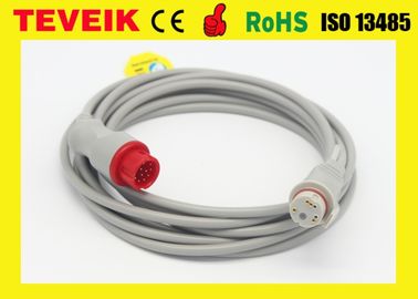 Factory Price of Mindray PM7000 Medical Invasive Blood Pressure IBP Cable, Round 6pin to BD adapter