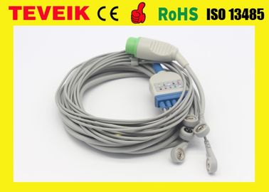 One Piece 5 Leads  ECG Cable With Round 12pin Connector For Biolight M7000