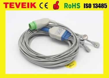 One Piece 5 Leads  ECG Cable With Round 12pin Connector For Biolight M7000