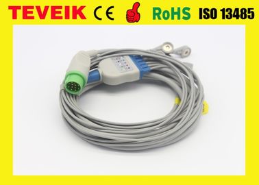 One Piece 5 Leads  ECG Cable With Round 12pin Connector For Biolight M7000