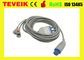 Datex One Piece 3 Leads ECG Cable With TPU Material For Cardiocap